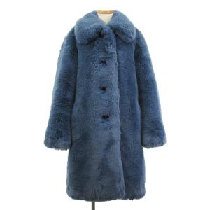 18AW PLUSH FAUX FUR COAT WITH ROUNDED COLLAR XS