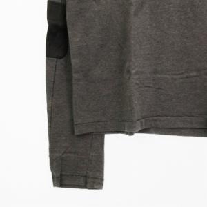Neil Barrett Tシャツ カットソー 長袖 エルボーパッチ レザー コットン グレー S トップス