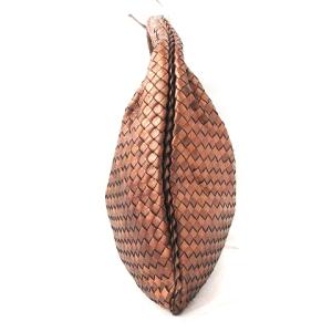 BOTTEGA VENETA 115654 イントレチャート セミショルダーバッグ ワンハンドル レザー メタリックブラウン