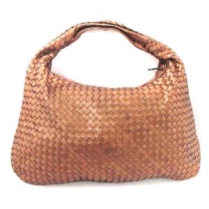 BOTTEGA VENETA 115654 イントレチャート セミショルダーバッグ ワンハンドル レザー メタリックブラウン