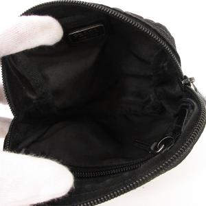 PRADA 2点セット コスメポーチ ポケットティッシュケース 三角ロゴ プレート ナイロン 黒 ブラック 茶 ブラウン系 ECS