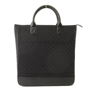 EMPORIO ARMANI 美品 トートバッグ オールオーバー ジャカードイーグル キャンバス フェイクレザー 黒 ブラック 鞄 ECS