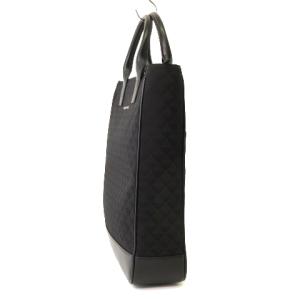 EMPORIO ARMANI 美品 トートバッグ オールオーバー ジャカードイーグル キャンバス フェイクレザー 黒 ブラック 鞄 ECS