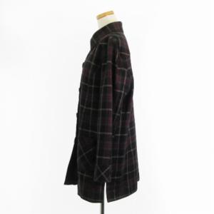 Leilian 良品 シャツ ジャケット チェック ラメ糸 ウール 黒 ブラック 13 アウター ECS