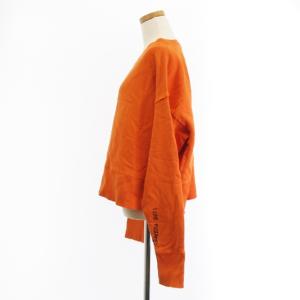 GOLDEN GOOSE トレーナー スウェット 長袖 ショート丈 カットオフ 刺繍 コットン オレンジ S トップス GY06