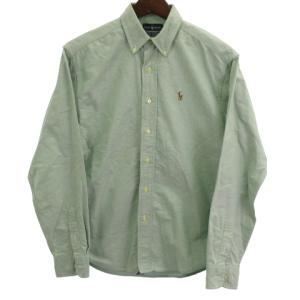 ボタンダウンシャツ オックスフォード コットン 緑 グリーン M