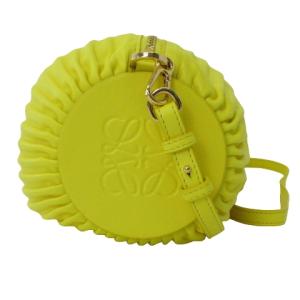 LOEWE 522220 ブレスレットポーチ プリーツナパ イエロー