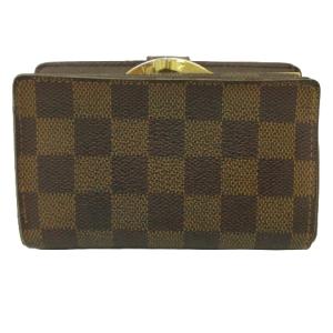 LOUIS VUITTON N61674 ダミエキャンバス ポルトフォイユ ヴィエノワ 二つ折り財布 がま口 コンパクトウォレット ブラウン ECS