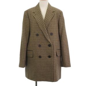 22AW 美品 テーラードジャケット ブレザー チェック 千鳥柄 本切羽 ベージュ系 フリーサイズ M?L 位