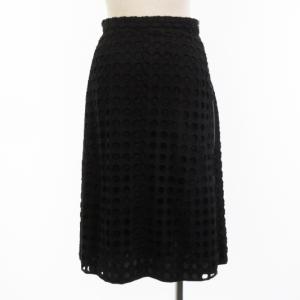 N°21 スカート ひざ丈 ドット パンチング フレア レース イタリア製 黒 ブラック 36 ボトムス