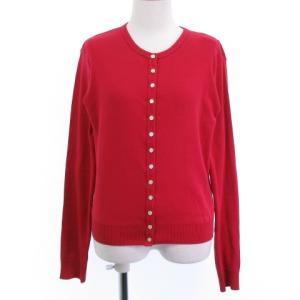 fabrique en france 美品 スナップボタン カーディガン コットンニット フランス製 赤 レッド 2 M位