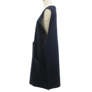 Spick&Span 美品 ワンピース ニットベスト ひざ丈 ノースリーブ 紺 ネイビー フリーサイズ
