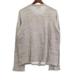 agnes b. カーディガン カットソー 刺繍 長袖 グレー系 マルチカラー T1 M位