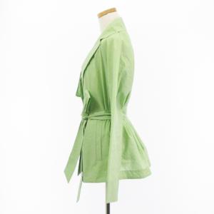 SYBILLA タグ付き ペーパータッチ ショート トレンチ コート 薄手 ベルト付き ライトグリーン M アウター