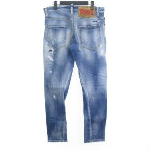DSQUARED2 美品 23SS SEXY TWIST JEAN デニムパンツ ダメージジーンズ インディゴブルー