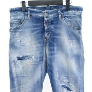 DSQUARED2 美品 23SS SEXY TWIST JEAN デニムパンツ ダメージジーンズ インディゴブルー