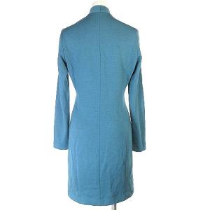 Salvatore Ferragamo ワンピース ひざ丈 ハーフジップ 長袖 スワンネック ヴィンテージ 青 ブルー ECR17