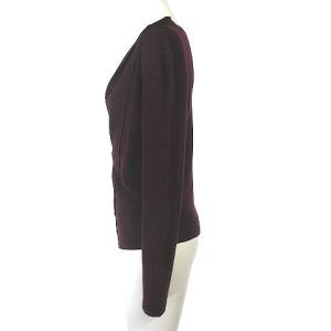 JIL SANDER ニット セーター カシミヤ シルク混 長袖 オープンネック 紫 パープル 34