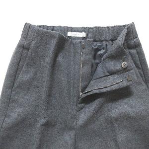 Plage de charme 21AW パンツ スラックス ストレート ワイド イージー ストレッチ ウール グレー 34