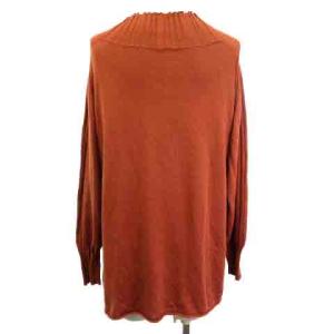 JURGEN LEHL 近年モデル ニットソー ハイネック 長袖 コットン リネン オレンジ M