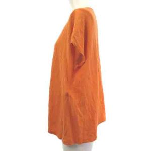 JURGEN LEHL ババグーリ babaghuri  カットソー ヘンリーネック フレンチスリーブ オレンジ M