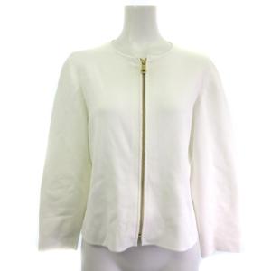 タグ付き 55N13-391-02 20SS ハイゲージコットンジップカーディガン カーデ 長袖 白 ホワイト 38