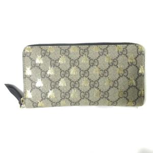 GUCCI 410102 GGスプリーム ビー ラウンドファスナー ウォレット