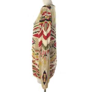 LEONARD 美品 最高級ライン PARIS カーディガン 長袖 ネイティブ柄 ウール ベージュ L