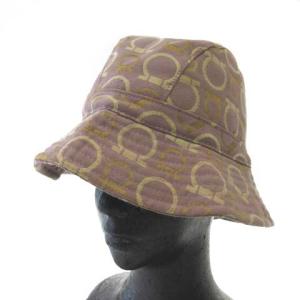 ガンチーニ 総柄 ハット 帽子 ピンク
