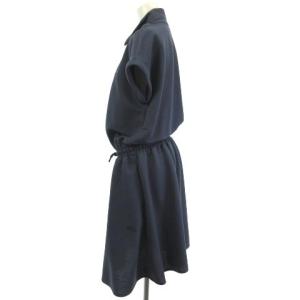 EMPORIO ARMANI タグ付き ワンピース ロング ウエストマーク 半袖 ワンポイントロゴ ネイビー 紺 40