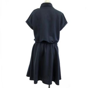 EMPORIO ARMANI タグ付き ワンピース ロング ウエストマーク 半袖 ワンポイントロゴ ネイビー 紺 40