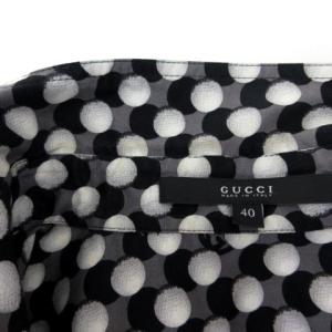 GUCCI シャツ ブラウス インターロッキング ゴルフボール 長袖 ブラック グレー 40