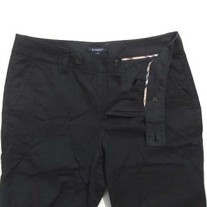 BURBERRY LONDON パンツ スラックス シャドーストライプ ストレッチ ノバチェック使い 大きいサイズ 黒 ブラック 46 XL位
