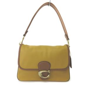 COACH 美品 C5261 ソフト タビー ショルダー バッグ カラーブロック ショルダーバッグ スムース レザー 2WAY マスタード
