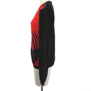 LEONARD PARIS 最高級ライン カーディガン レッド ブラック