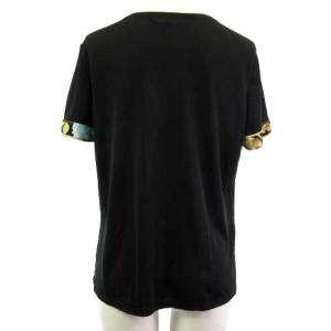 LEONARD SPORT Tシャツ カットソー エンブロイダリー 半袖 とろみ 黒 ブラック 40