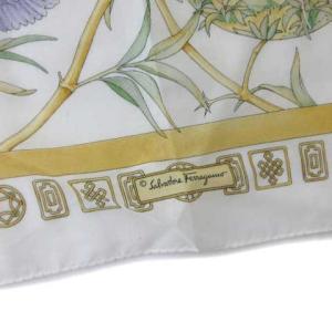Salvatore Ferragamo タグ付き スカーフ コットン 鳥柄 オフホワイト