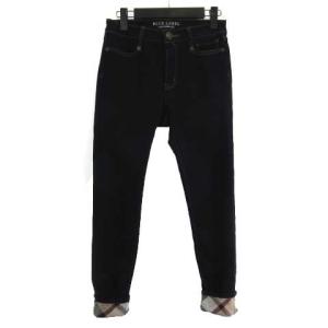 22AW 美品 ロールアップ クロップド デニムパンツ ジーンズ チェック インディゴ 36