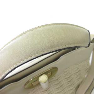 BVLGARI イザベラ・ロッセリーニ ギャザー レザー ショルダーバッグ アイボリー