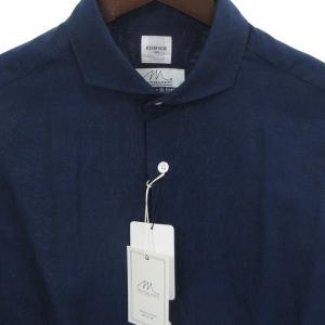 タグ付き リネンシャツ 長袖 紺 ネイビー L（2024/07/07買取 