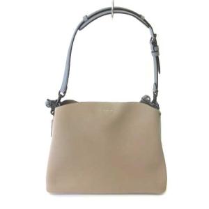 COACH C2590 ウィロウ ショルダー バッグ カラーブロック 2WAY レザー ベージュ グレー