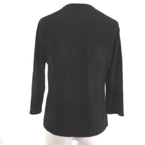 LEONARD FASHION ファッション ニットソー 切替 レオパード ヒョウ柄 7分袖 黒 ブラック アイボリー 38