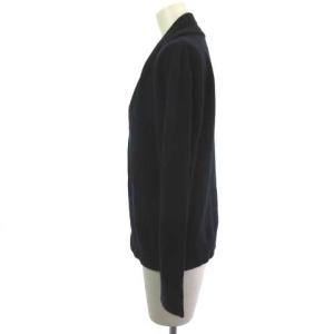 EMPORIO ARMANI タグ付き ニット セーター カシミヤ100 ギャザー プルオーバー ネイビー 紺 40