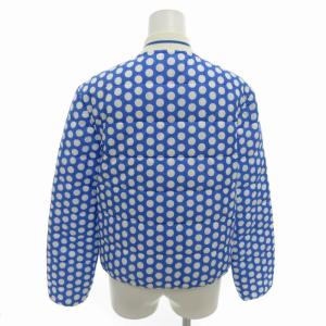 Ermanno Scervino ダブルジップブルゾン ジャケット ドット柄 裏地デコレーション 40 M 青 ブルー 白 ホワイト