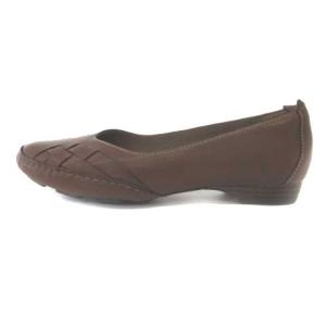 Clarks パンプス レザー シューズ 編み込み ブラウン 茶 23.5cm