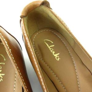 Clarks パンプス レザー シューズ 編み込み ブラウン 茶 23.5cm
