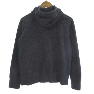 HUNTING WORLD パーカー フーディー ジップアップ バックロゴ インディゴ S