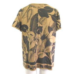 LEONARD FASHION ファッション Tシャツ カットソー 総柄 半袖 花柄 ブラウン 茶 42