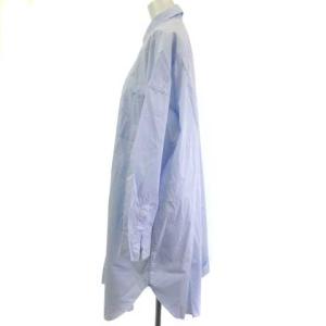 GALERIE VIE 24SS コットタイプライター ワイドミドルレングスシャツブルー F 23014101106