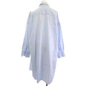 GALERIE VIE 24SS コットタイプライター ワイドミドルレングスシャツブルー F 23014101106